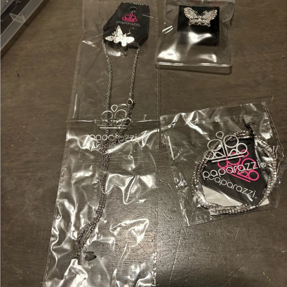 Paparazzi Silver Butterfly Jewelry Set